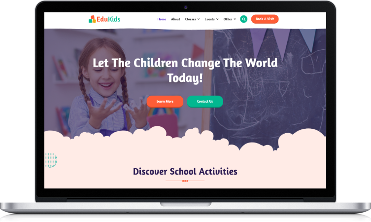 Child Care / Daycare services Website Design Mockup on Laptop